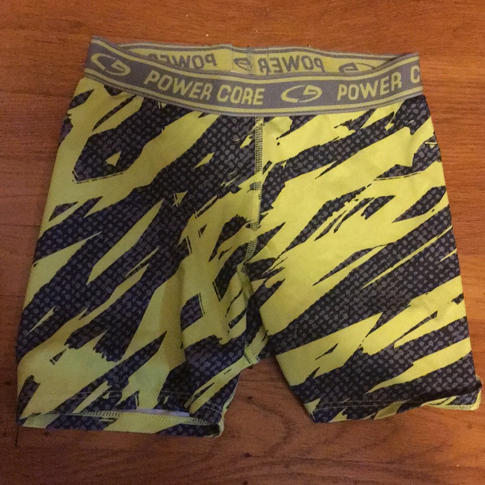Neon power core spandex work out shorts
